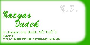 matyas dudek business card